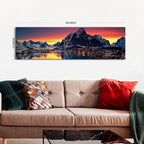 AREBOLO Sunset Mountain Canvas Wall Art Lake Landscape Pictures Nature Wall - Image 6