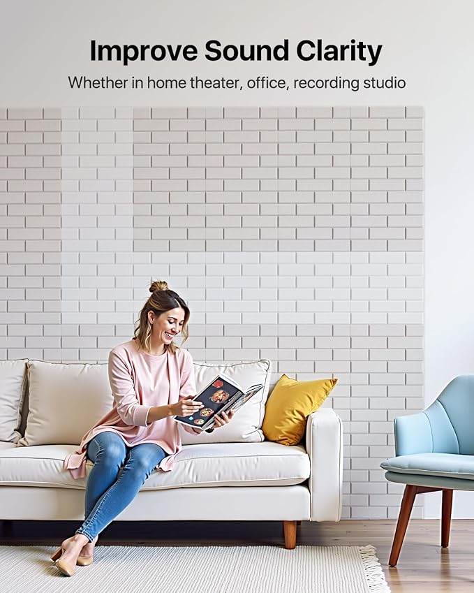 Soundsbay Soundproof Wall Panels, Acoustic Panels Self Adhesive, 18 Pack Sound - Image 4