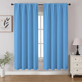 CUCRAF Light Blue Blackout Curtains 63 inch Length 2 Panels Set, Rod Pocket by CUCRAF