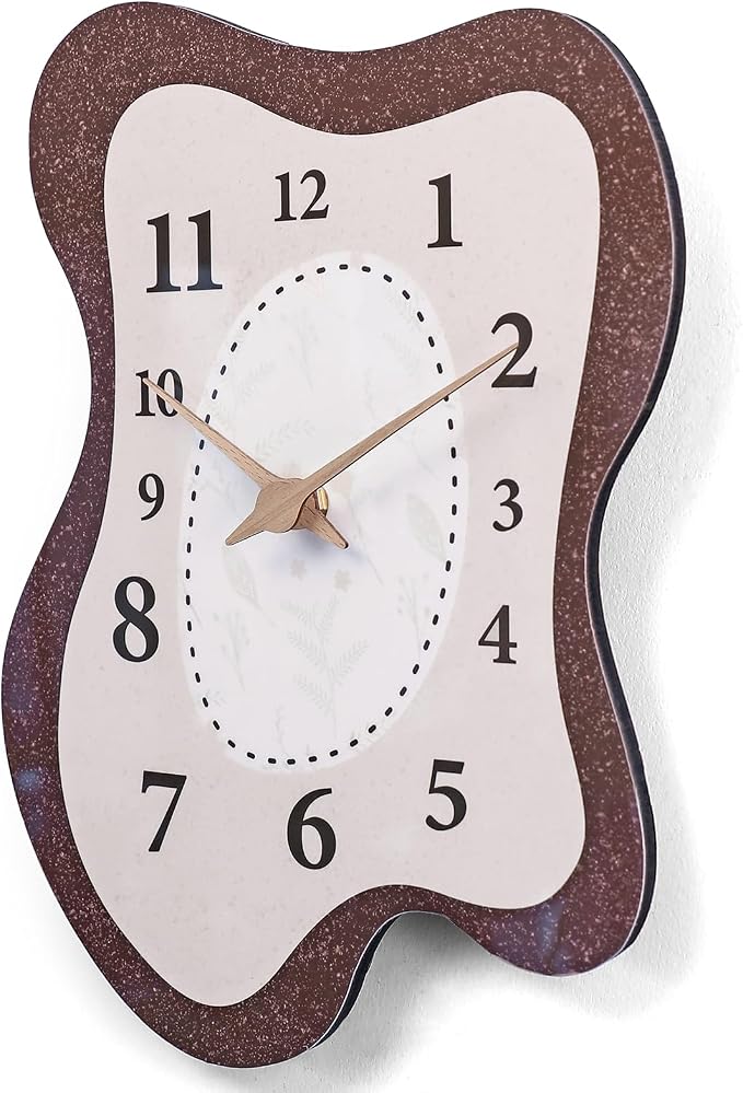 Mid Century Retro Irregular Shape Wall Clock, Silent Non-Ticking Battery - Image 9