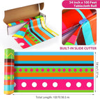 Kochorie 100 Ft x 54 Inch Mexican Fiesta Party Tablecloth Roll - Image 2