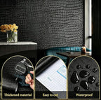 Peel and Stick Wallpaper Black Crocodile Wall Paper Modern Textured - Image 3