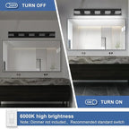 Modern LED Bathroom Lights Fixtures, Metal Black Acrylic Wall Lighting - Image 3