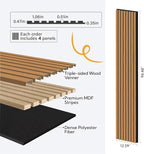 Olanglab Wood Wall Panels 4 Pack, Wood Slat Acoustic Wall Panels, 94.5"x12.6" - Image 4