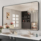 LOAAO 48X28 Inch Black Metal Framed Bathroom Mirror - Image 3