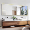 KOCUUY Large Gold Bathroom Mirror, HD Tempered Glass, Anti-Rust Frame, Modern by KOCUUY