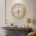 Cuspin Wall Clock, Battery-Operated Metal Roman Number Round Decorative Big - Image 2