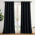 NICETOWN Room Darkening Draperies Curtains Panels, 2 Panels Black W52 x L108 by NICETOWN