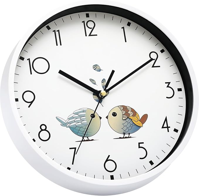 NUOVO 8 Inch Round Wall Clock Silent & Non-Ticking Retro Wall Clock Operated - Image 3