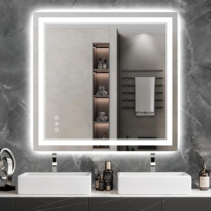 40x38 Inch LED Bathroom Mirror by Wedhouc