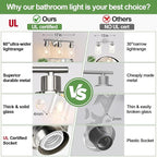 Zarbitta 3-Light Bathroom Light Fixtures, Brushed Nickel Vanity Light, - Image 2