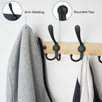 TICONN Wall Mounted Coat Rack, Five Heavy Duty Tri Hooks All Metal Construction - Image 4