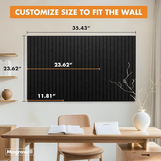 Cork Board Tiles for Wall with Push Pins, Removable 36" x 24" Slat Bulletin - Image 2