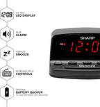 Sharp Digital Alarm Clock with Keyboard Style Controls, Battery Back-up - Image 3