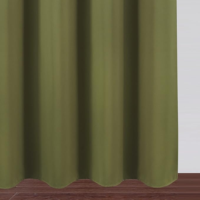 LEMOMO Blackout Curtains 66 x 84 inch/Olive Green Curtains Set of 2 - Image 9