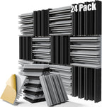 Upgrade 24 pack Self-adhesive Sound Proof Foam Panels, Decorative Soundproof by ZELMINE