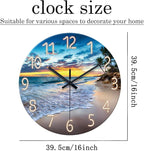 Glass Beach Wall Clocks Battery Operated 16 Inches or Larger Analog Wall Clock - Image 5