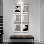 Framed Black and White Abstract Wall Art, 6 Pieces Modern Prints Paintings - Image 3