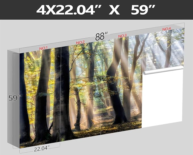 XMPMBM-Sunny Forest Woodland Fabric Wallpaper Misty Tree Living Room Bedroom - Image 4