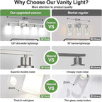 5-Light Brushed Nickel Bathroom Vanity Light - Image 4