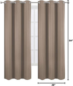 LEMOMO Cappuccino Thermal Blackout Curtains/38 x 84 Inch/Set of 2 Panels Room - Image 9
