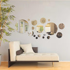 Shappy 32 Pcs Acrylic Mirror Wall Stickers Removable Round Wall Decal Circle - Image 5