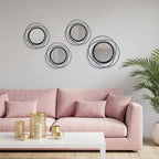 4 Piece Gold Round Wall Mirror Set Modern Metal Circle Home Decor - Image 7