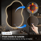 48"x30" Irregular LED Lighted Vanity Mirror - Image 4
