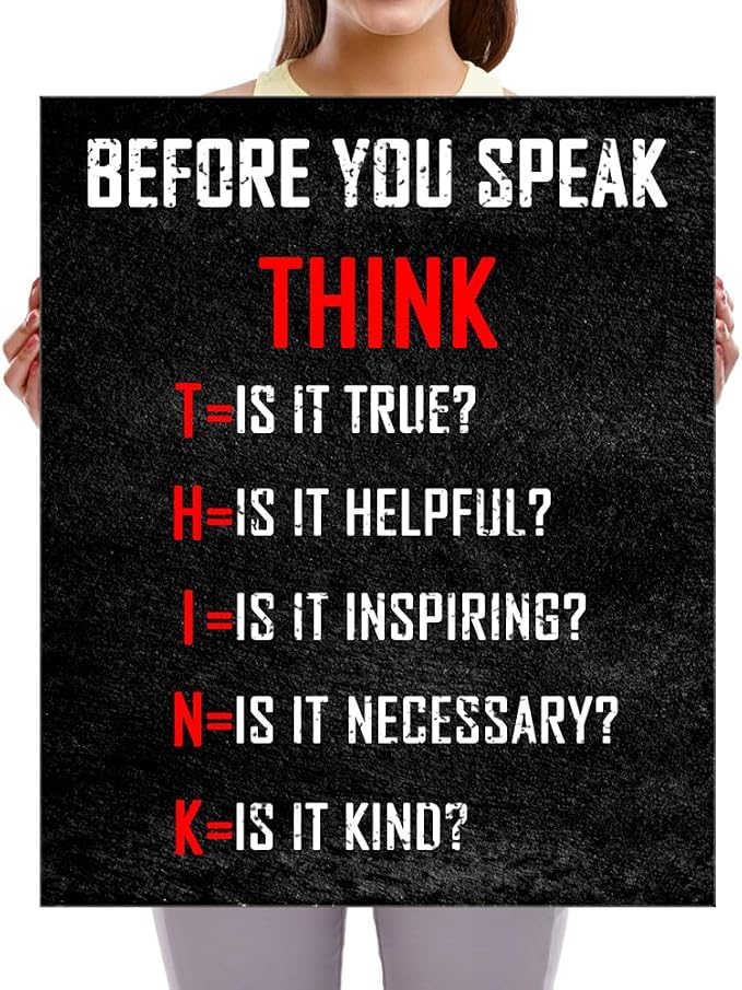 Pyradecor Large Motivational Think Before You Speak Classroom Positive Quotes - Image 5