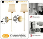IRONPAX Wall Sconces Battery Operated Set of 2, Wireless Rechargeable Wall - Image 6
