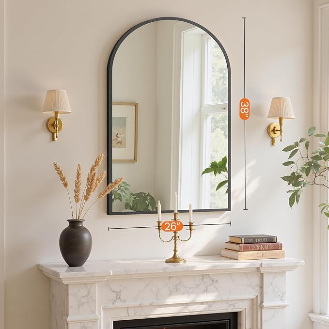 Sweetcrispy 26"x39" Arched Black Bathroom Mirrors - Image 2