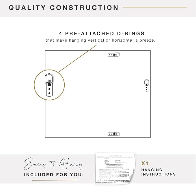MCS 28x34 Large Wall Mirror, Brushed Black Frame & Beveled Detail Mirror - Image 4
