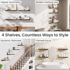 BAYKA Floating Shelves for Wall, 15.7in Wall Mounted Rustic Wood Shelves for - Image 9