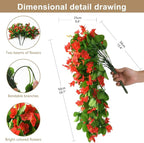 ZFProcess 2PCS Artificial Hanging Flowers, Fake Hanging Plants Violet Vines UV - Image 6
