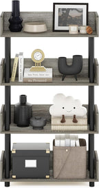 Furinno TURN-N-TUBE 4-Tier Display Shelf, Storage Shelves, Book Shelf, Open - Image 4