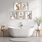 Vodefoad Funny Bunny Bathroom Wall Art 5pcs Bundle Easter Rabbit Posters Animal - Image 2