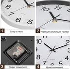 Inbagi 8 Pcs Wall Clock Large Silent Battery Operated Wall Clocks Modern Non - Image 2