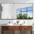 KOCUUY Black Bathroom Mirrors for Wall, 72x36 Large Rectangle Mirrors for - Image 4