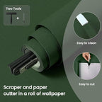Abyssaly Green Wallpaper Peel and Stick 15.7" x 393.7" Silk Embossed Green - Image 3
