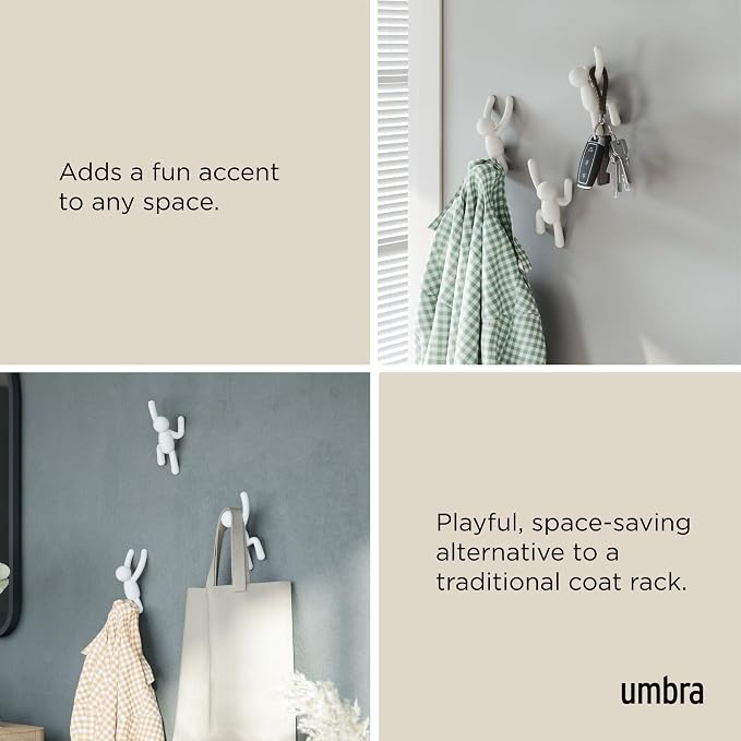 Umbra Buddy Wall Hooks – Decorative Wall Mounted Coat Hooks - Image 4