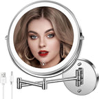 MNIENT Wall Mounted Lighted Makeup Mirror, 3 Colors Led Vanity Mirror by MNIENT