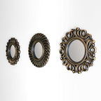 BONNYCO Wall Mirrors Pack of 3, Round Gold Mirrors - Image 3