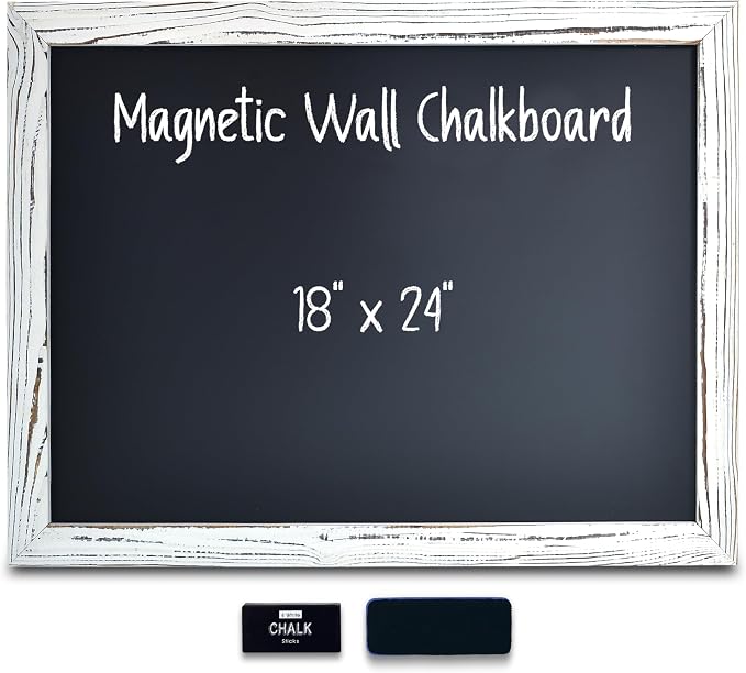 Better Office Products Magnetic Wall Chalkboard, Large Size 18" x 24", Rustic by BetterOfficeProducts