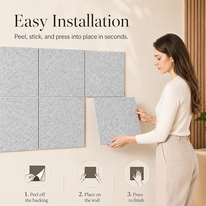 Large Cork Boards for Walls – 48" x 36" Self Adhesive Felt Wall Tiles - Image 4
