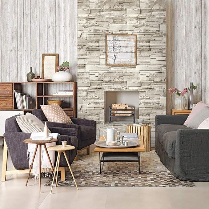 Jeweluck Stone Wallpaper Peel and Stick Brick Wallpaper 17.7”×118.1” Brick - Image 4