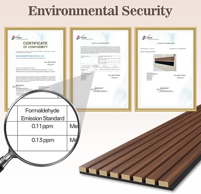 6 Pack Wood Panels for Wall, 47.24" x 12.79" Acoustic Wood Slat Wall Panel for - Image 5