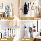 10 Pack Wall Hooks for Hanging, Heavy Duty Metal Coat Hooks Wall Mount - Image 2
