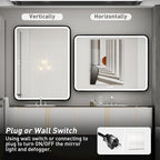 40X30 Inch Black Bathroom Mirror - Image 7