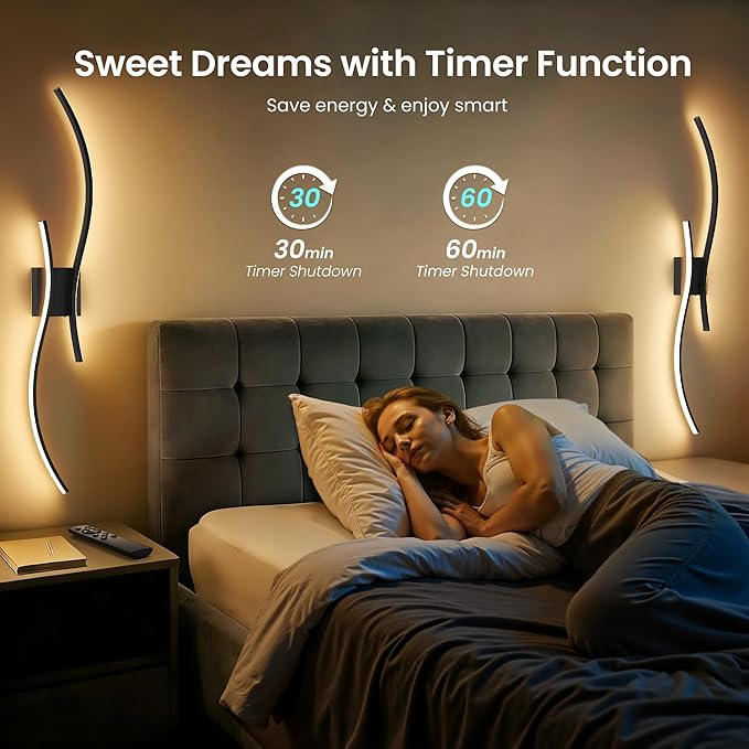Battery Operated Wall Sconces Set of Two, 10000mAh Rechargeable Modern Wall - Image 5