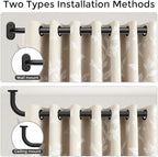 2 Pack Curtain Rods 36-88 Inch, 1 Inch Adjustable Heavy Duty Room Darkening - Image 4